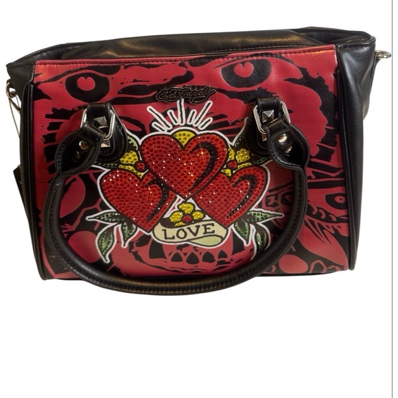 Ed Hardy Handbags - Ed Hardy Red and Black Women's Bag/Lunch Tote